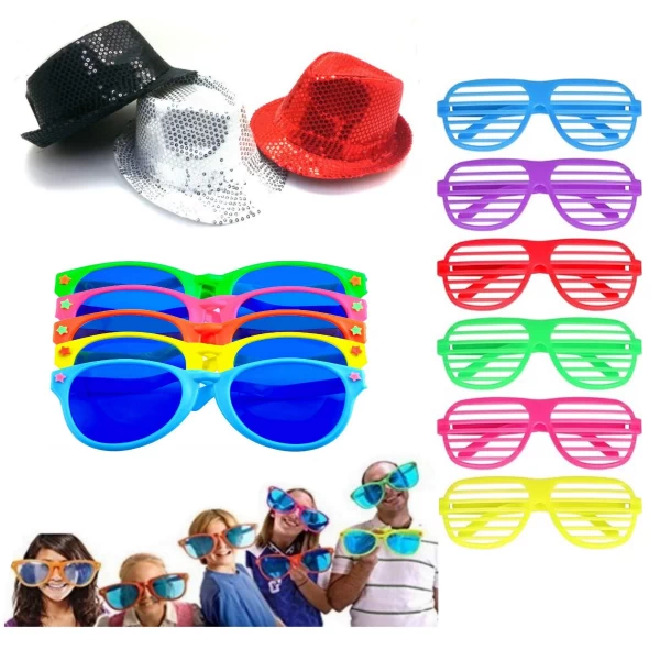Glitzer Hüte, Riesen Brillen & Party Brillen Image
